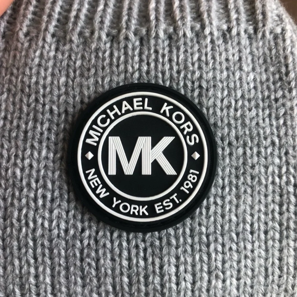 Michael Kors Gray Knit Scarf and Fingerless Gloves